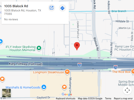 Location, 1005 Blalock Rd, Houston, TX 77055