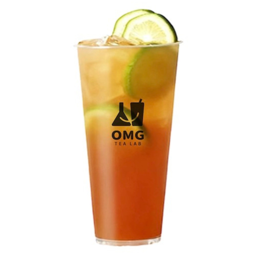 Lemon iced tea with lemon slices at OMG TEA LAB, a Bubble Tea Store in Las Vegas
