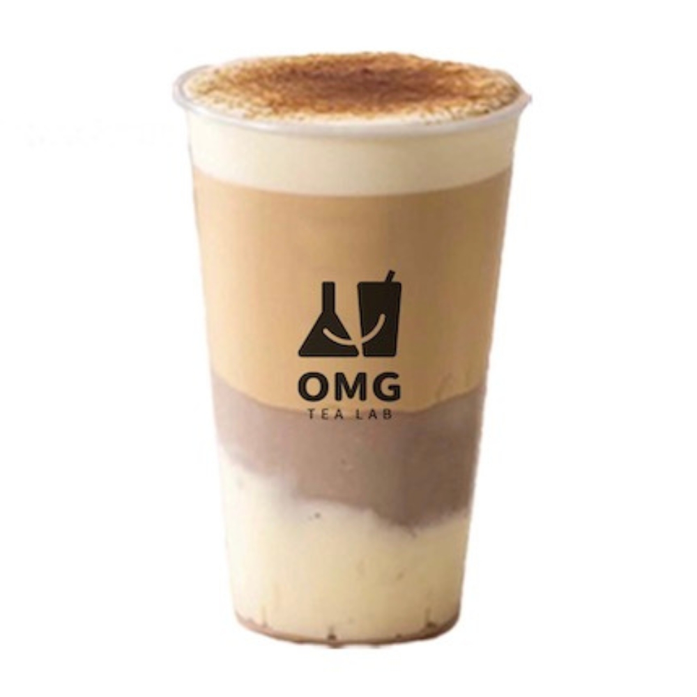 Layered milk tea drink at OMG TEA LAB, a Bubble Tea Store in Las Vegas