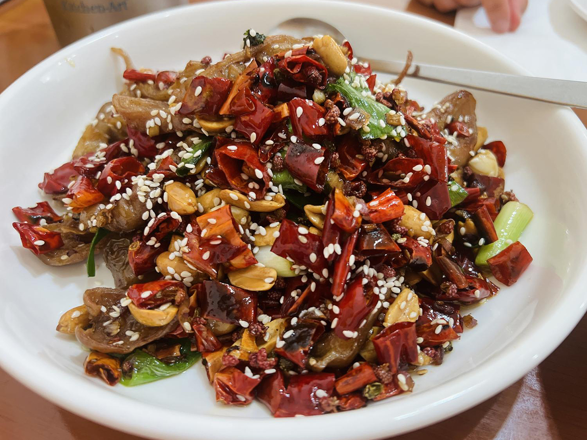 辣之味-Once-More-Chinese-Cuisine-restaurant-Spicy-Pork-Intestines-Los-Angeles Spicy Pork Intestines - Tender intestines with chili, sesame & peanuts at 辣之味 Once More Chinese Cuisine, a Chinese restaurant in Los Angeles