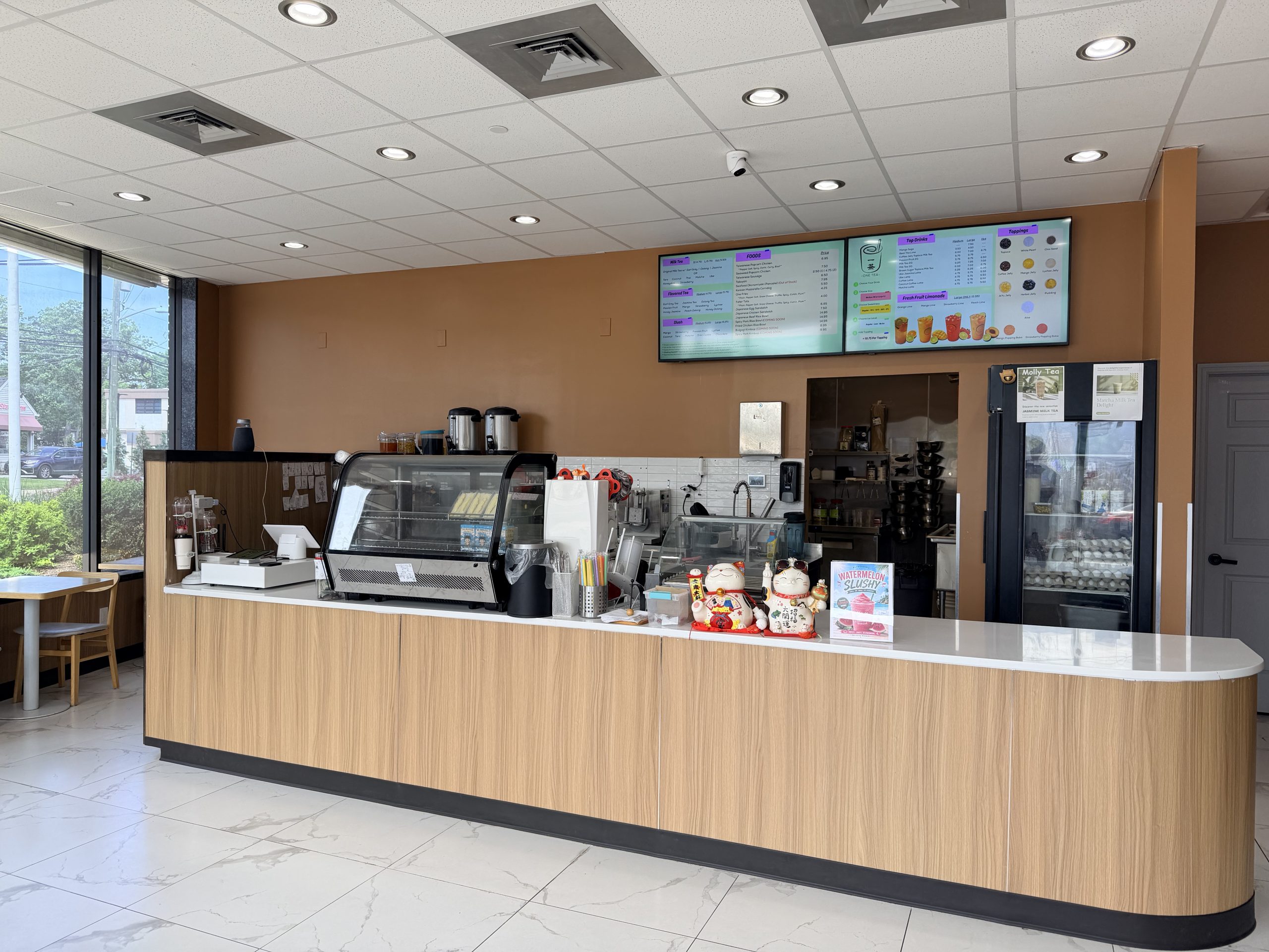Milk Tea Counter—featuring sandwiches, snacks, a menu, and more at One Tea, a Bubble Tea Store in Livingston