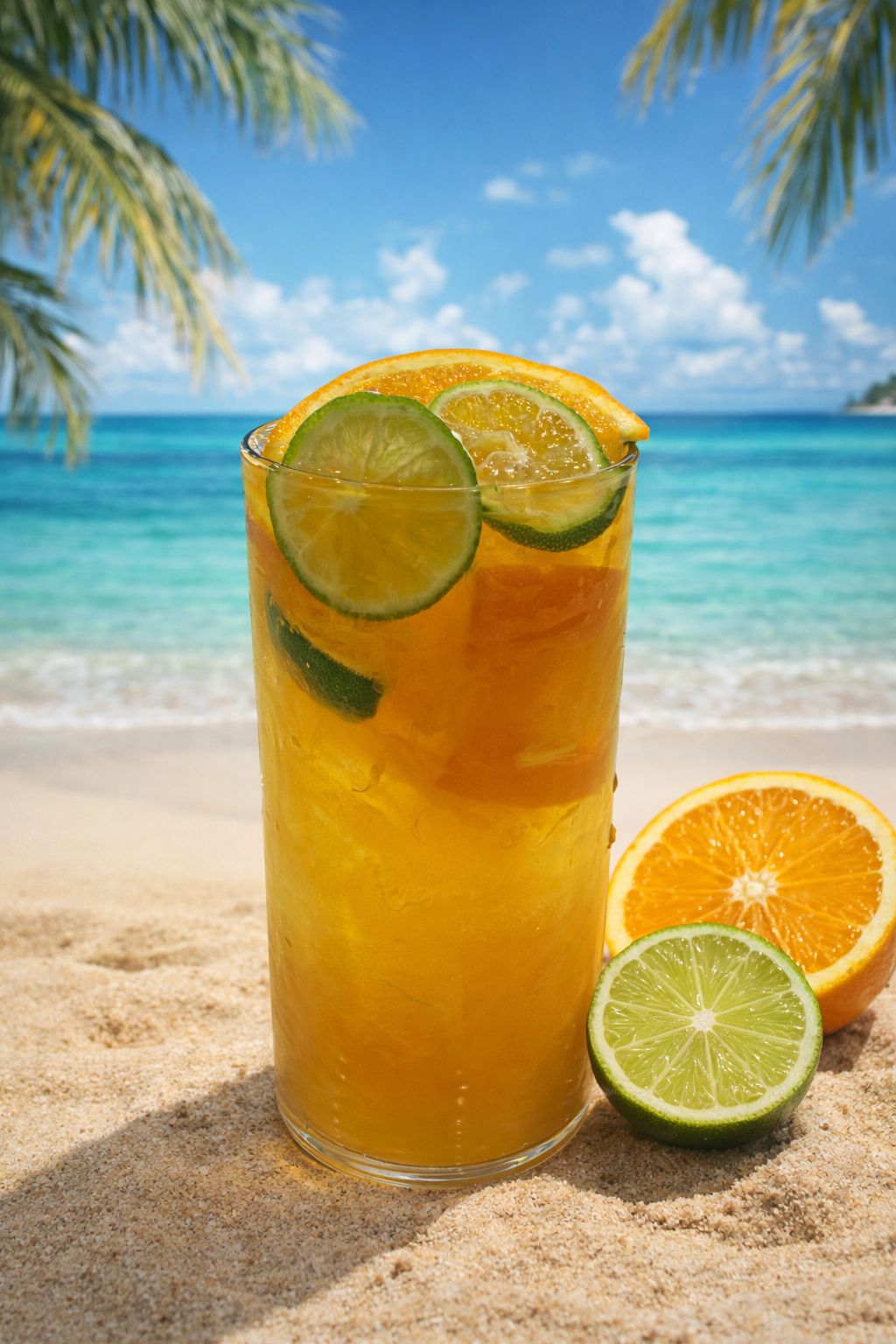 Citrus orange lime iced drink at One Tea, a Bubble Tea Store in Livingston