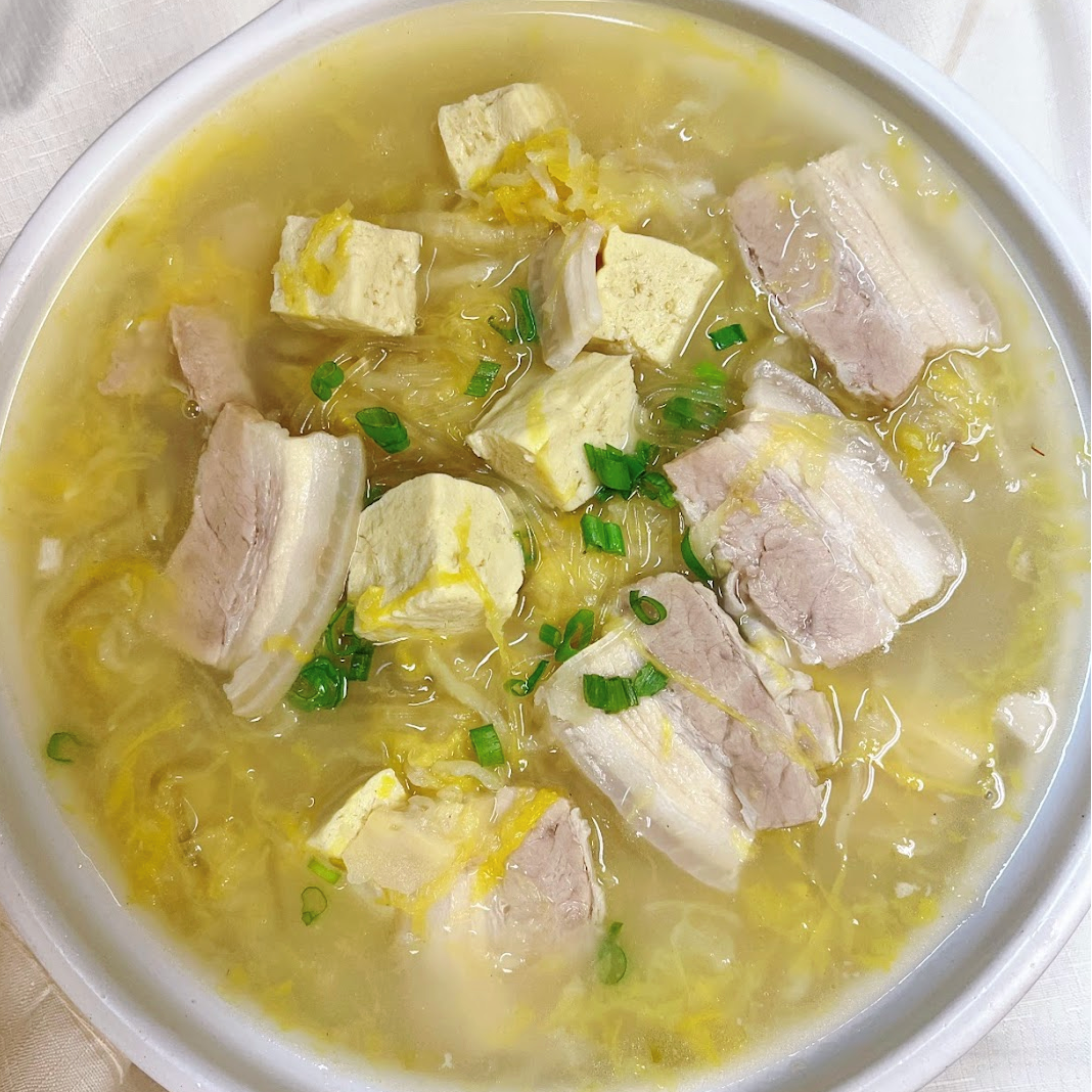 Soup with pickled cabbage, pork belly at Opera House, a Chinese restaurant in Philadelphia