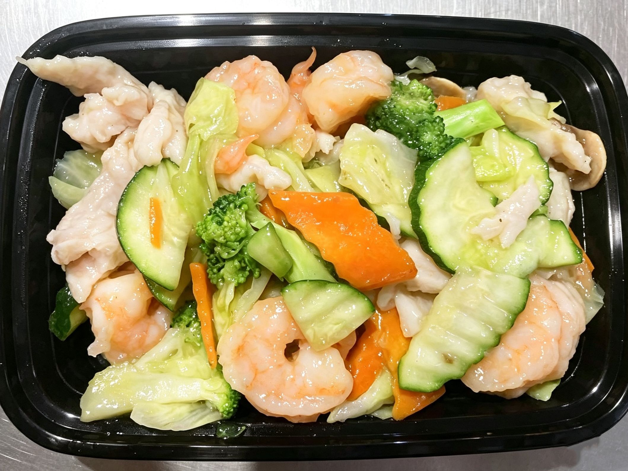 Shrimp and chicken mixed vegetable salad platter at China Fortune | Chinese Food，a Chinese Restaurant in Layton