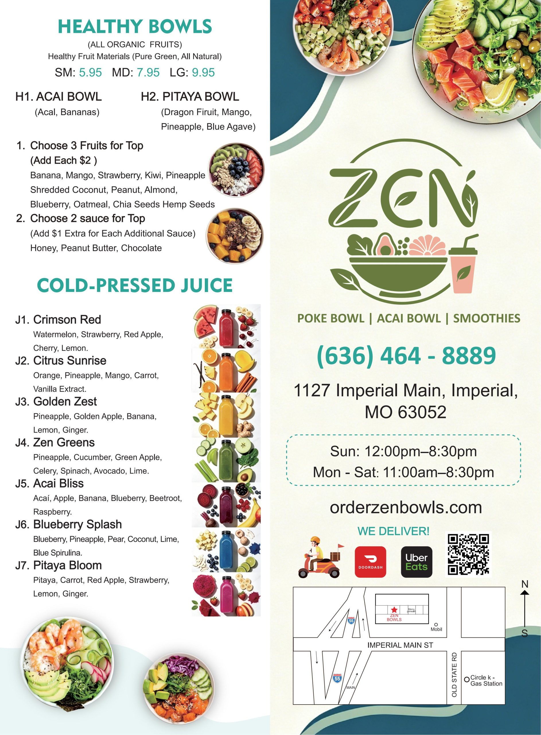 Restaurant menu 1, detailed description provided below