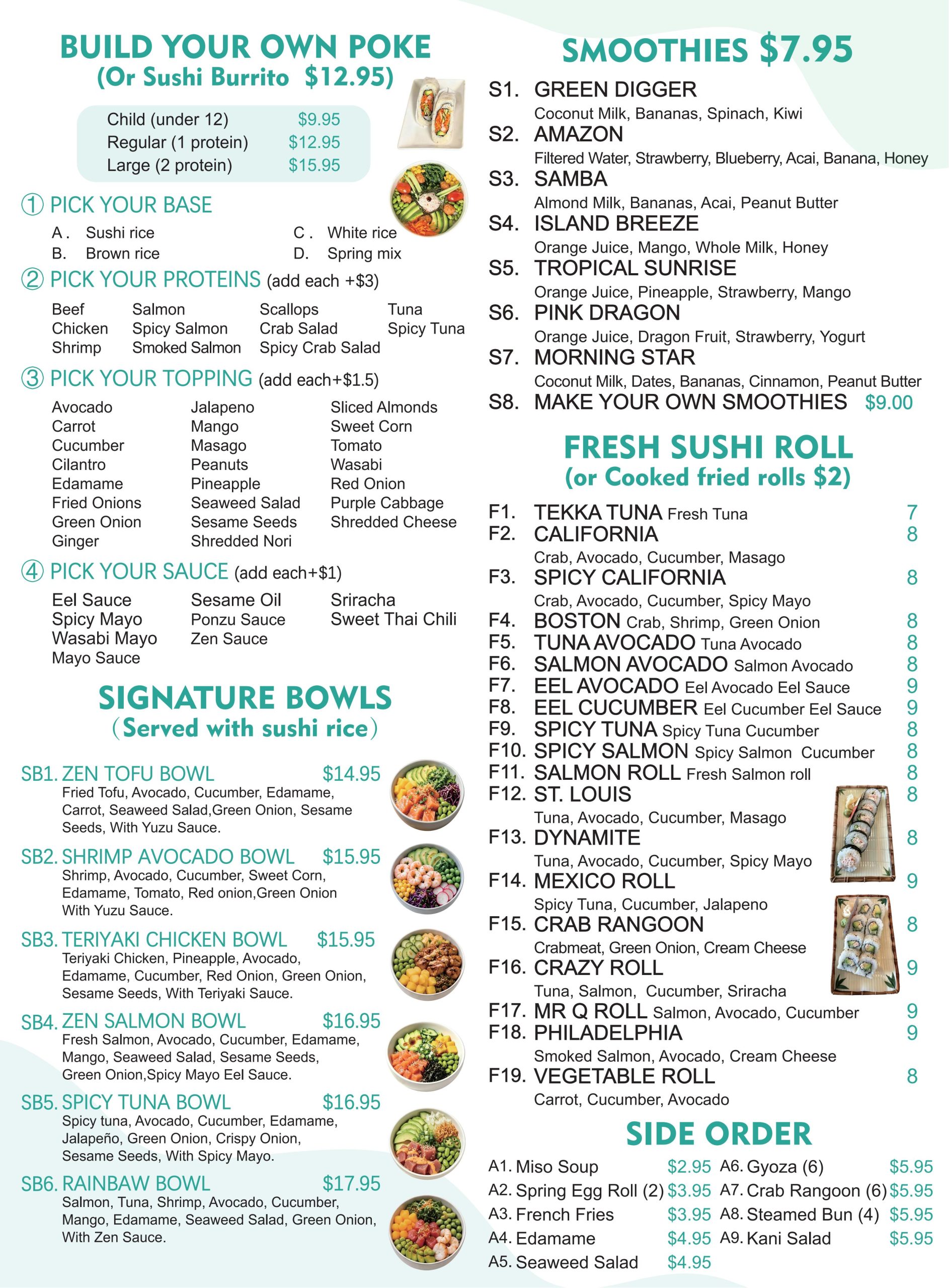 Restaurant menu 2, detailed description provided below