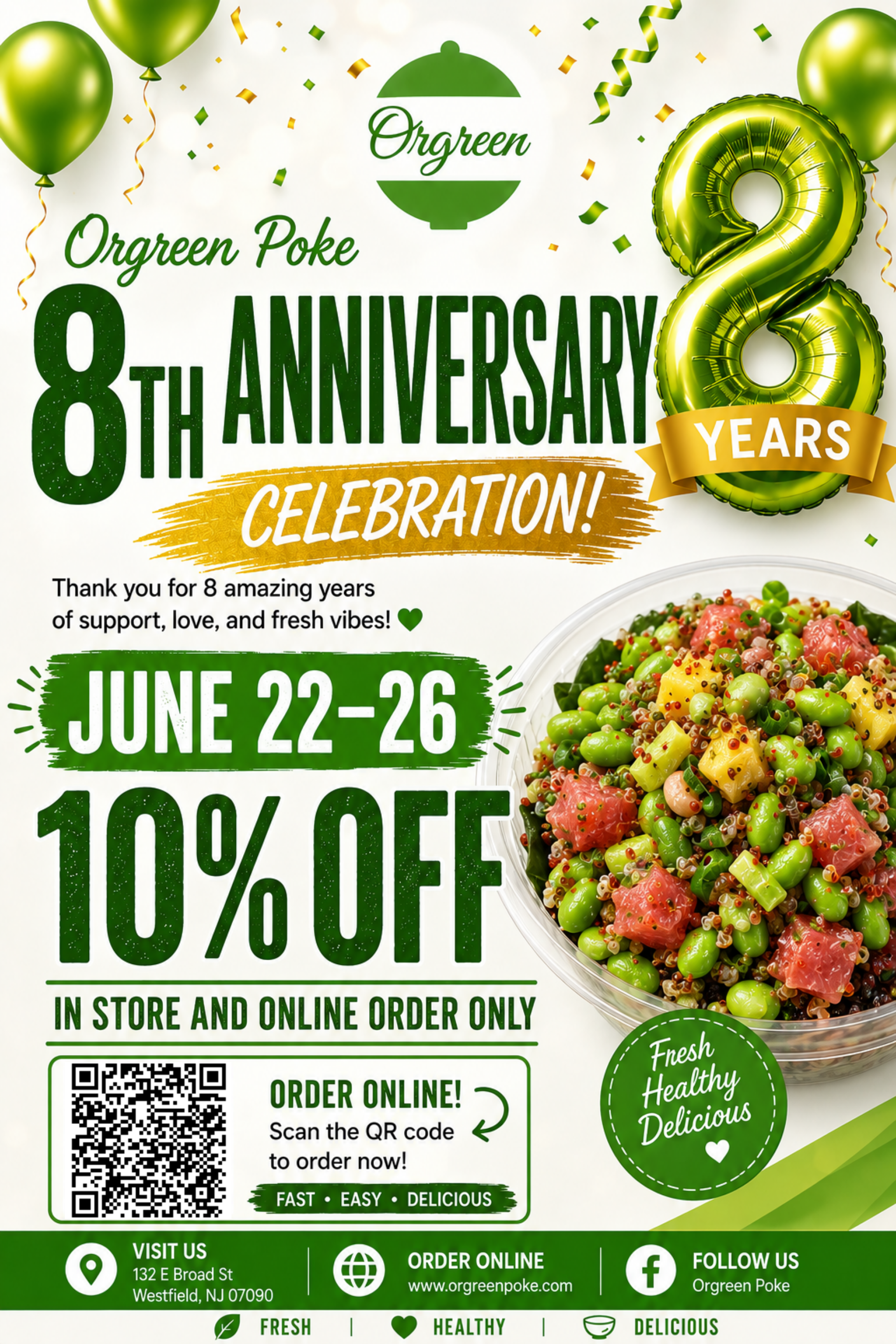 Orgreen Poke 8th Anniversary Celebration