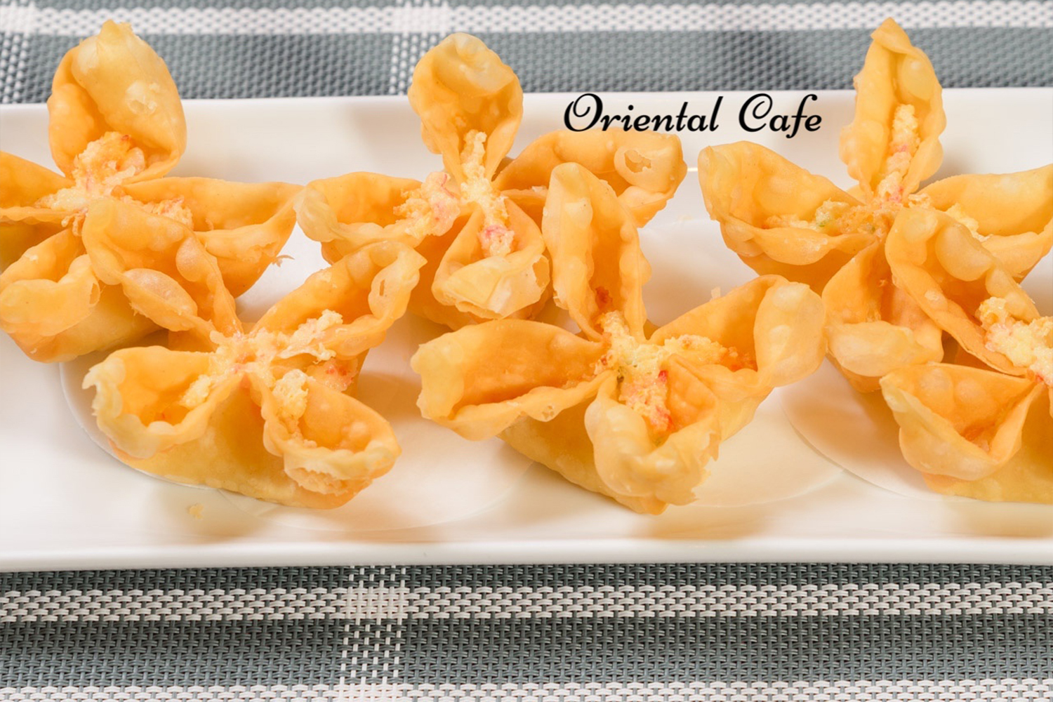 Crispy fried crab rangoon pastries at Oriental Cafe, a Chinese Restaurant in Rockville