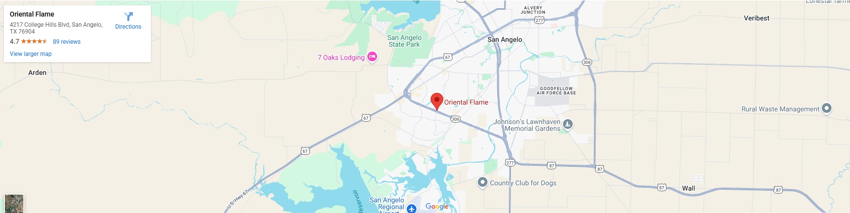 Oriental Flame, 4217 College Hills Blvd, San Angelo, TX 76904