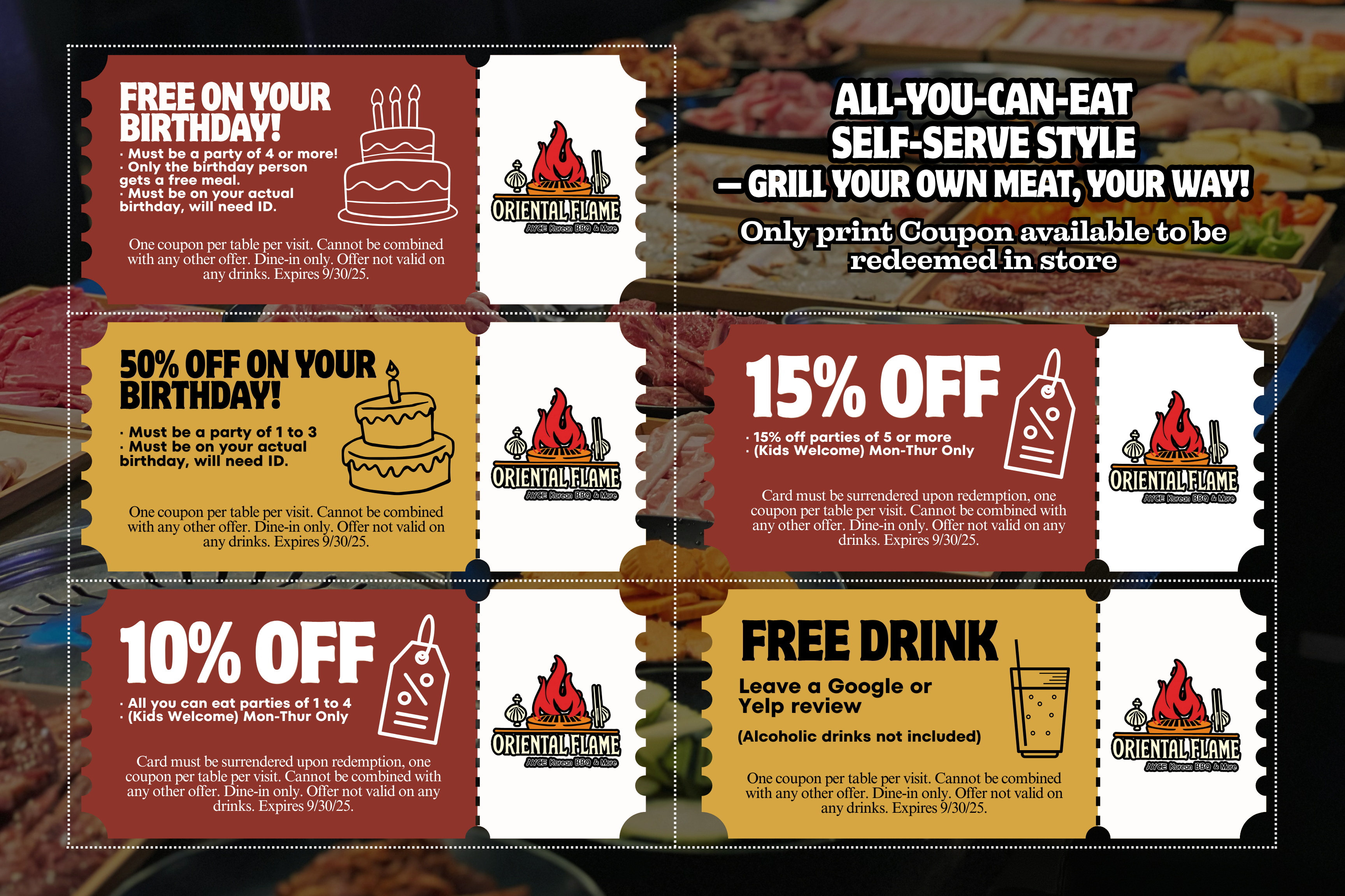 Restaurant Promotion notification, oriental flame coupon Restaurant Promotion notification, oriental flame coupon