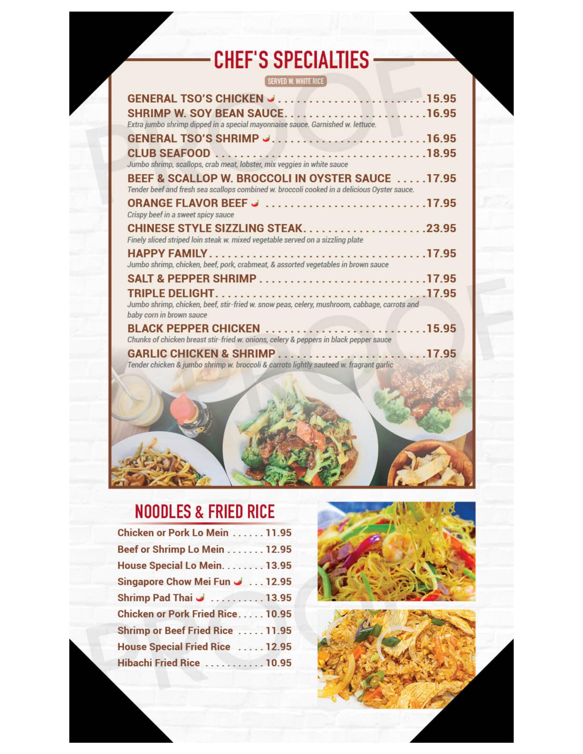 Restaurant menu 2, detailed description provided below