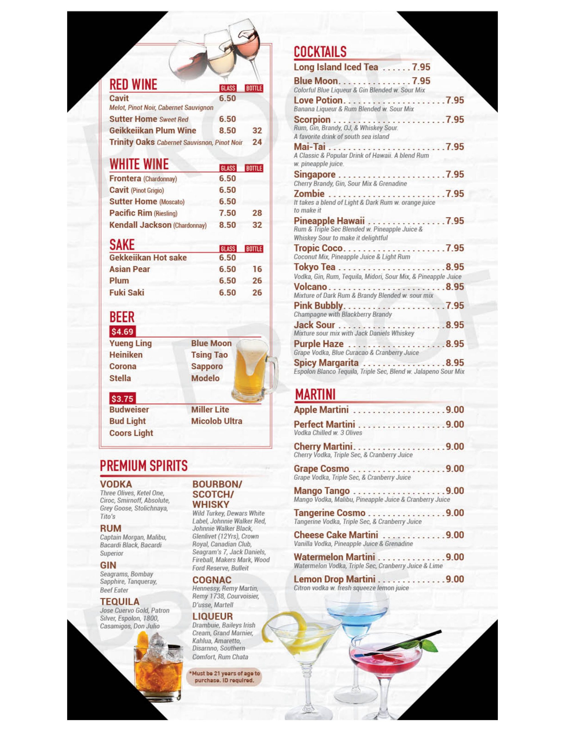 Restaurant menu 6, detailed description provided below