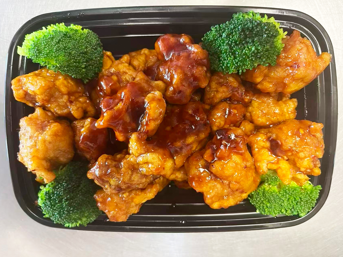 Grilled chicken & shrimp with savory fried rice at Orient Chef, a Asian Restaurant in Davie