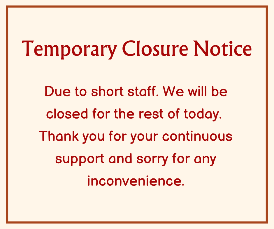 Notice of Special Operating Hours