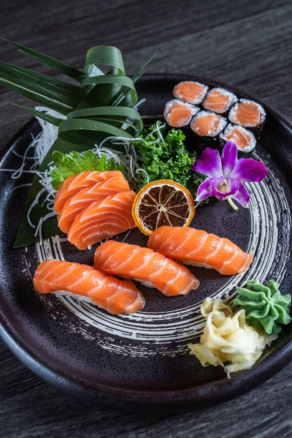 Salmon lover platter with nigiri, sashimi and maki at Origami Asian Fusion Exton, an Asian Fusion Restaurant in Exton