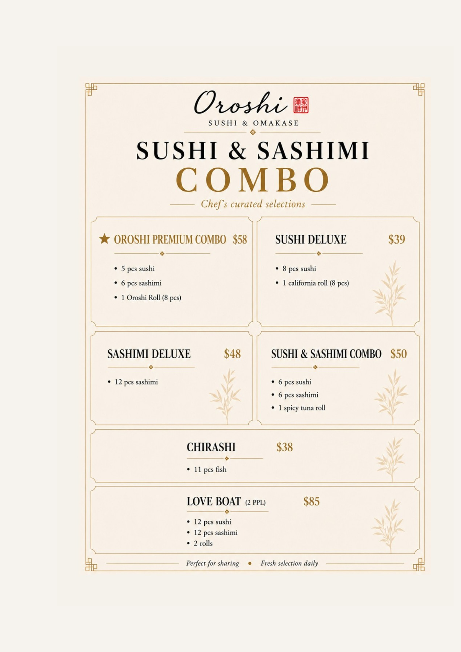 Restaurant menu 3, detailed description provided below
