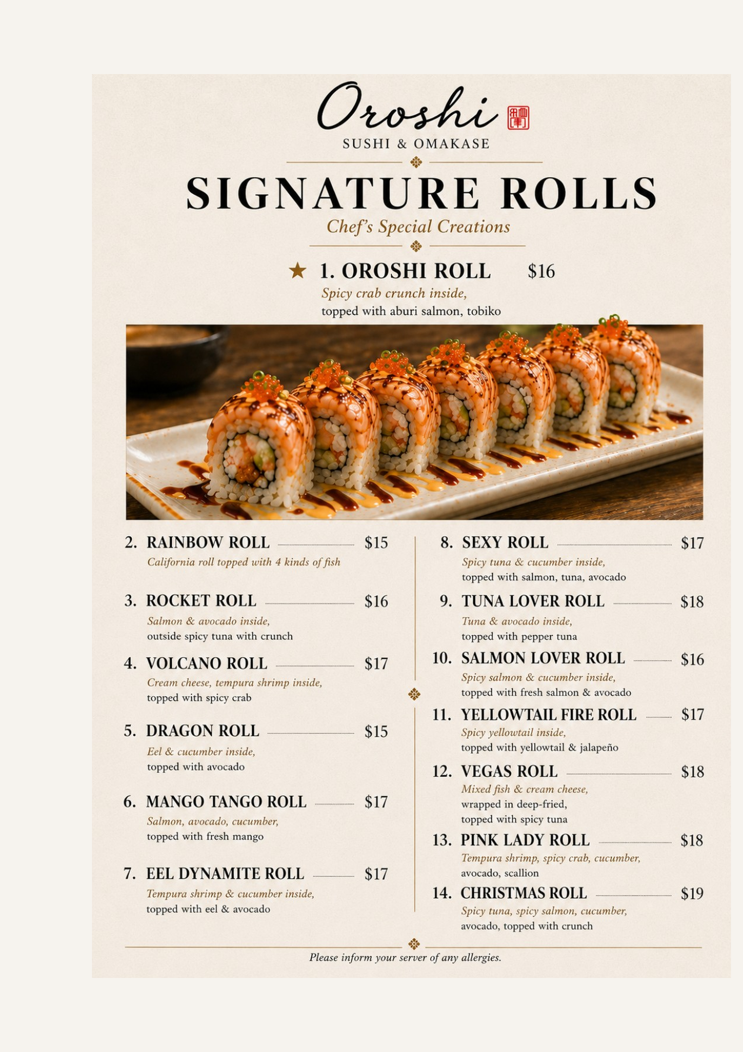 Restaurant menu 4, detailed description provided below