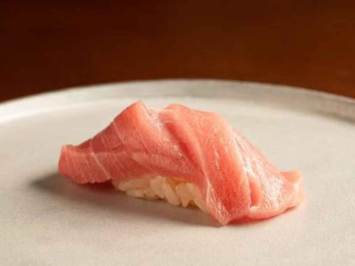 Tuna Sushi Delicate tuna on sushi rice at Oroshi Sushi Omakase, a Japanese restaurant in Philadelphia