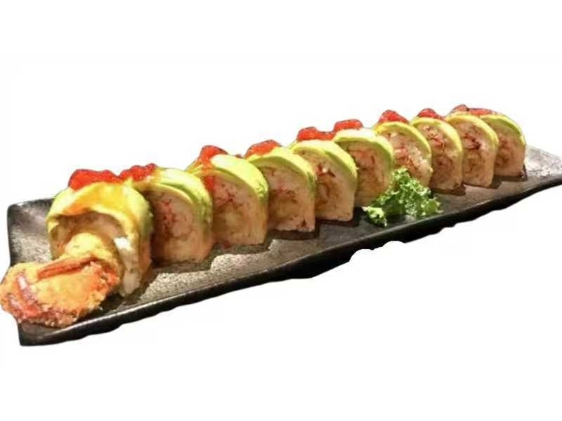 Crispy lobster roll topped with avocado and red garnish at Osaka Sushi Hibachi Asian Kitchen, a Asian Restaurant in Lake City