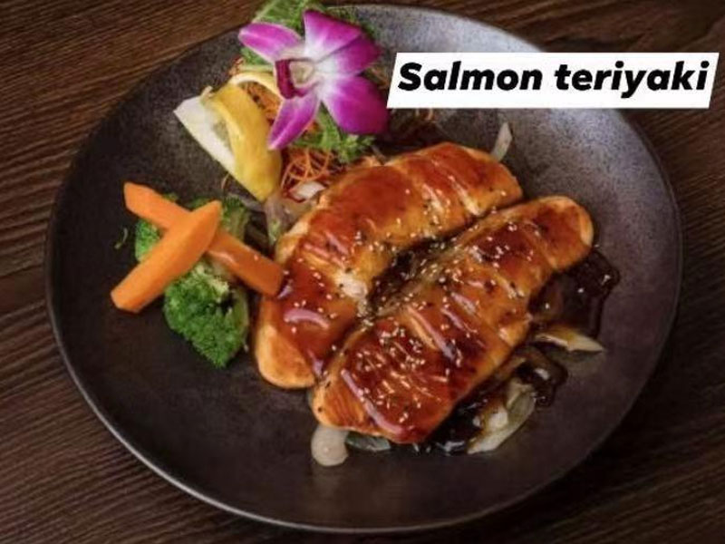 Salmon teriyaki dish plated at Osaka Sushi Hibachi Asian Kitchen, a Asian Restaurant in Lake City