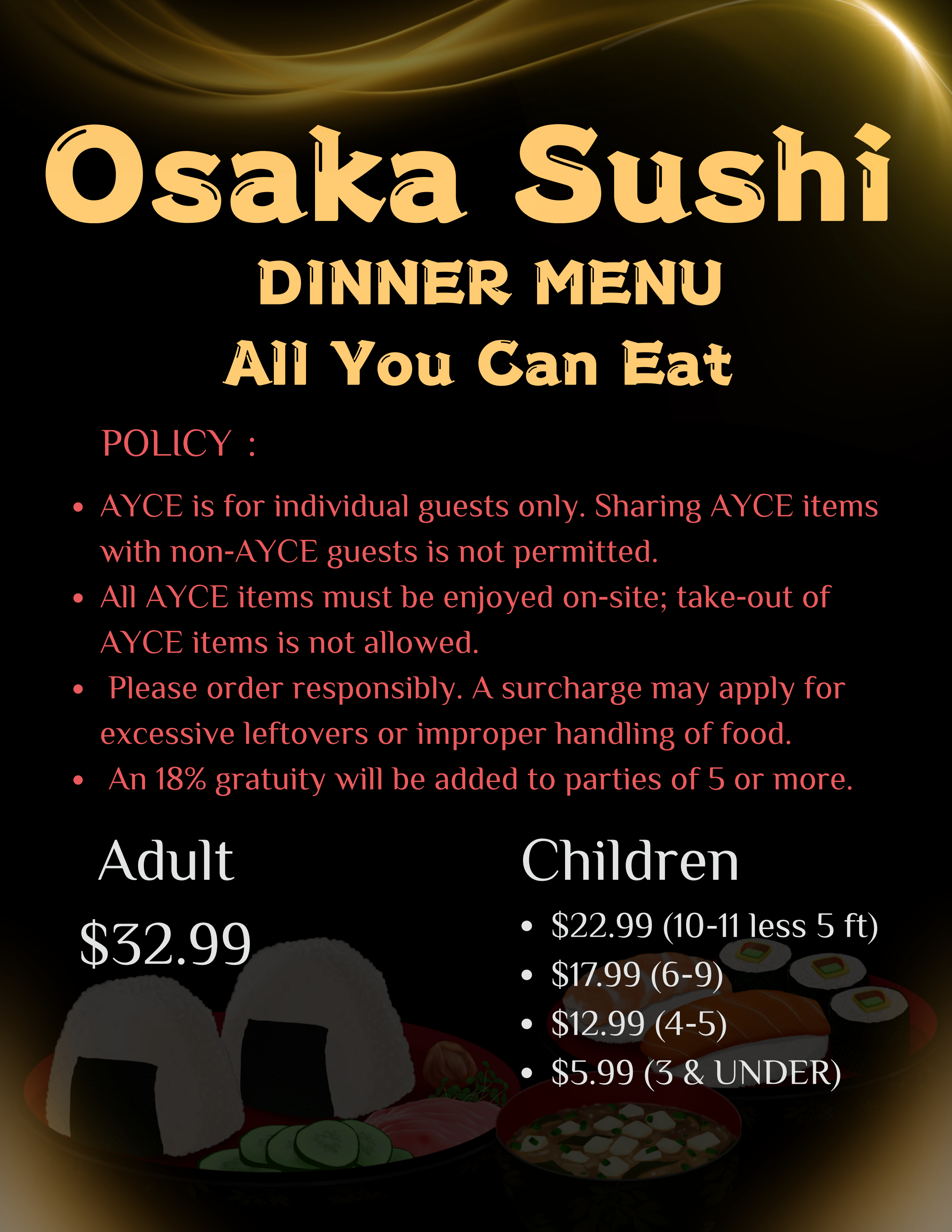 Restaurant menu 1, detailed description provided below