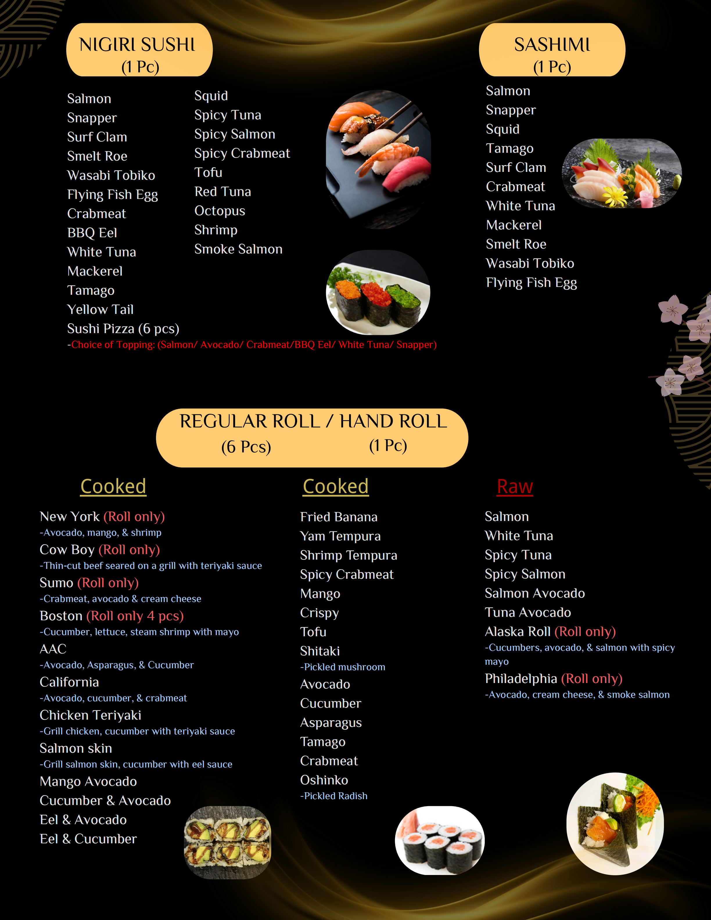 Restaurant menu 6, detailed description provided below
