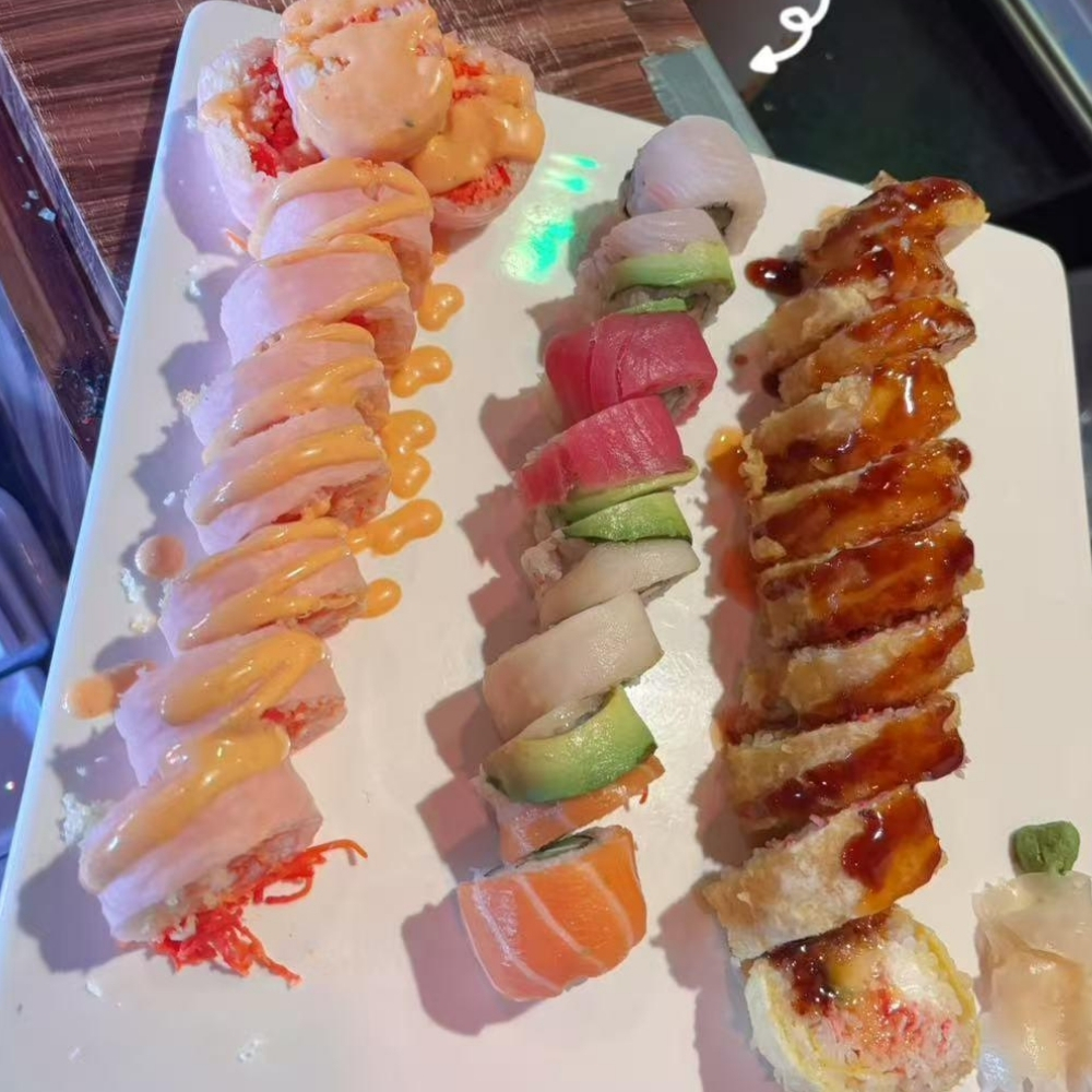 Assorted sushi platter with fresh fish rolls at Osaki Japanese Restaurant, a Japanese Restaurant in Hays