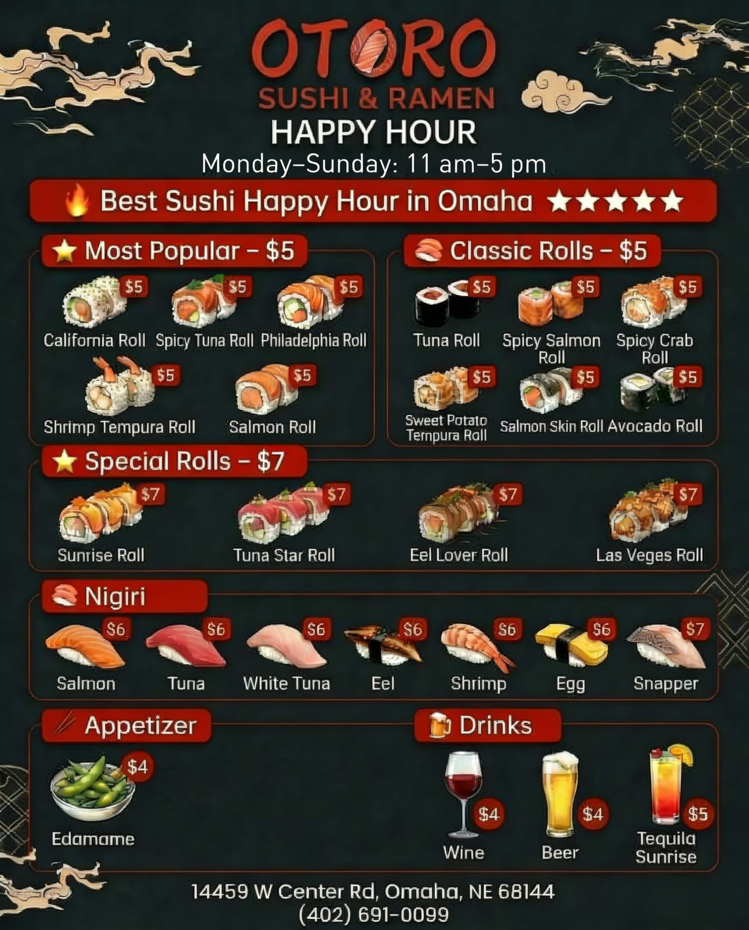 happy hour menu