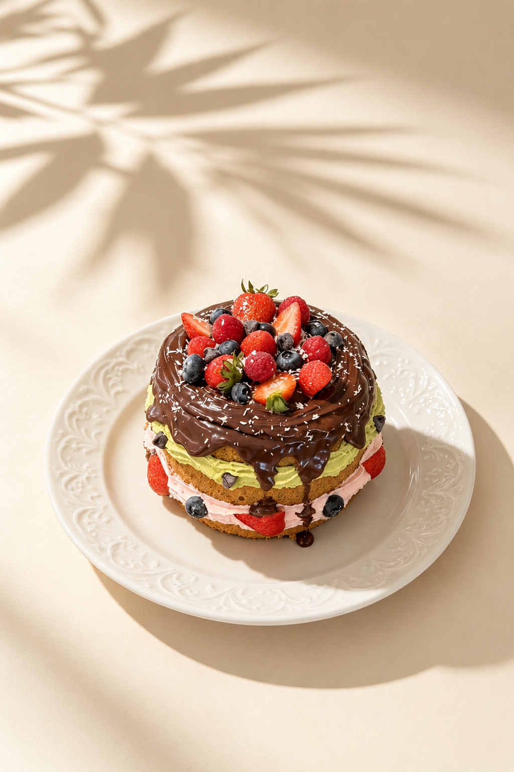 Berry chocolate cream cake at OUMI BAKERY, a Fine Dessert Bakery in Nashville