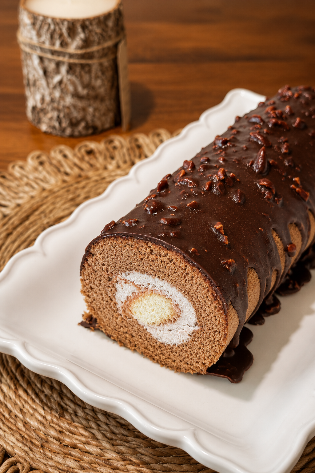 Chocolate Crunch Swiss Roll