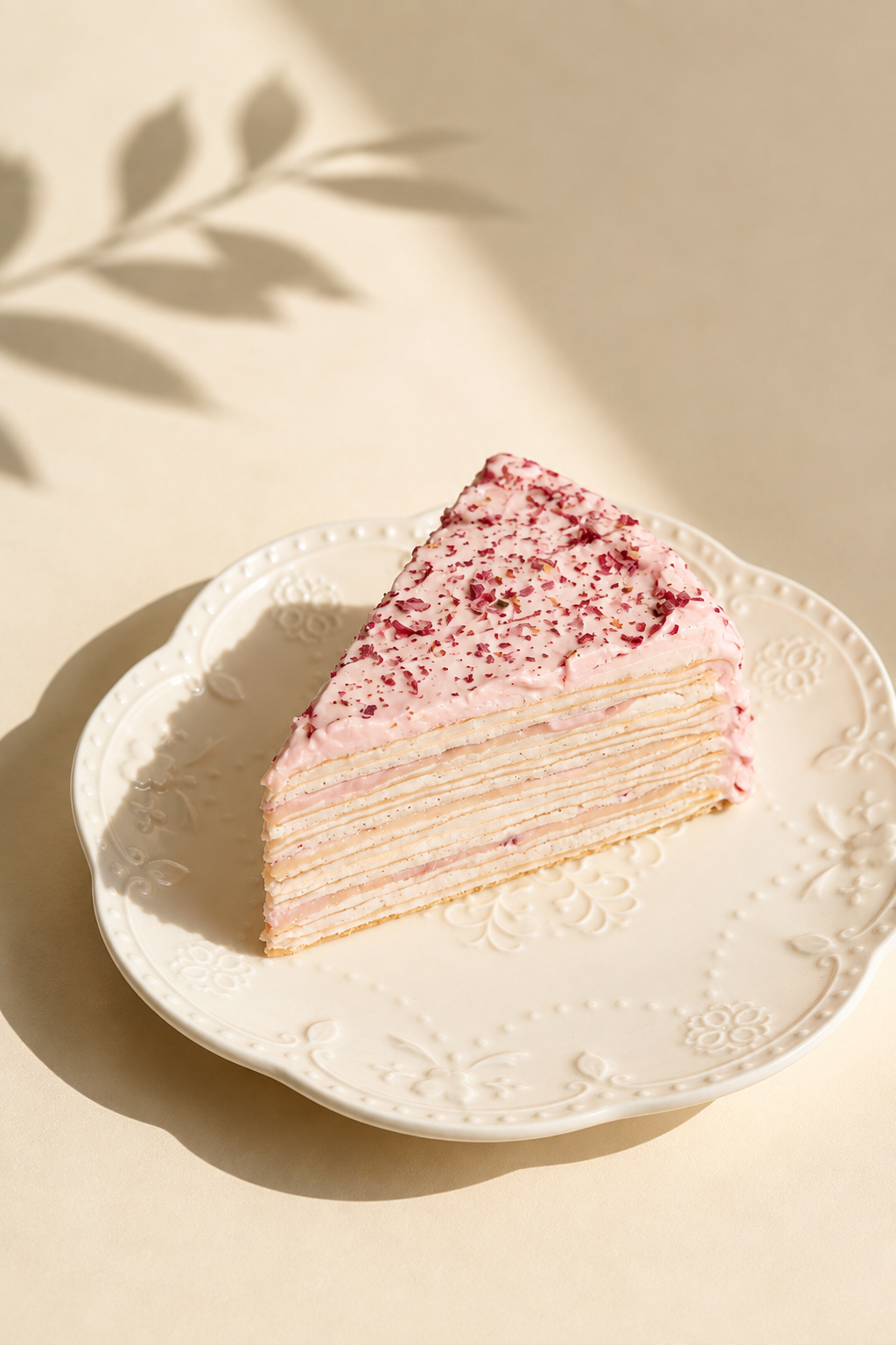 Rose Mille Crepe Cake