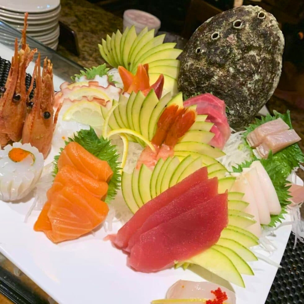 Gourmet sashimi platter with salmon and tuna at Pacific Asian Bistro, a Japanese Restaurant in St. Augustine