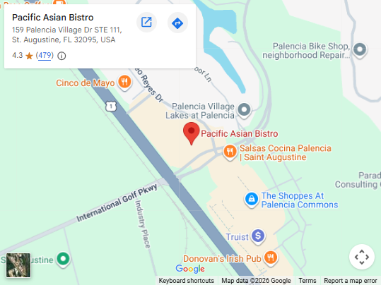 Location, 159 Palencia Village Dr STE 111, St. Augustine, FL 32095, United States