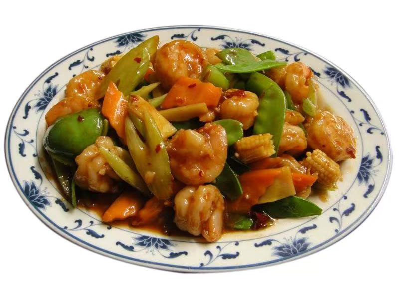 Tender shrimp stir-fried with mixed veggies at Panda Buffet, a Buffet Restaurant in Cushing