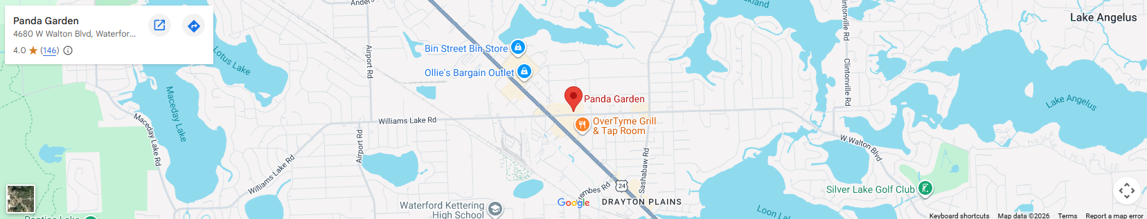 Location 4680 W Walton Blvd, Waterford Township, MI 48329