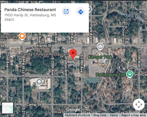 Location, 1900 Hardy St, Hattiesburg, MS 39401