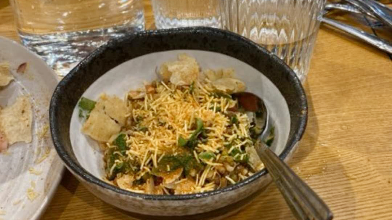 Sprouts bhel from Pangat, an Indian cuisine restaurant in Brooklyn