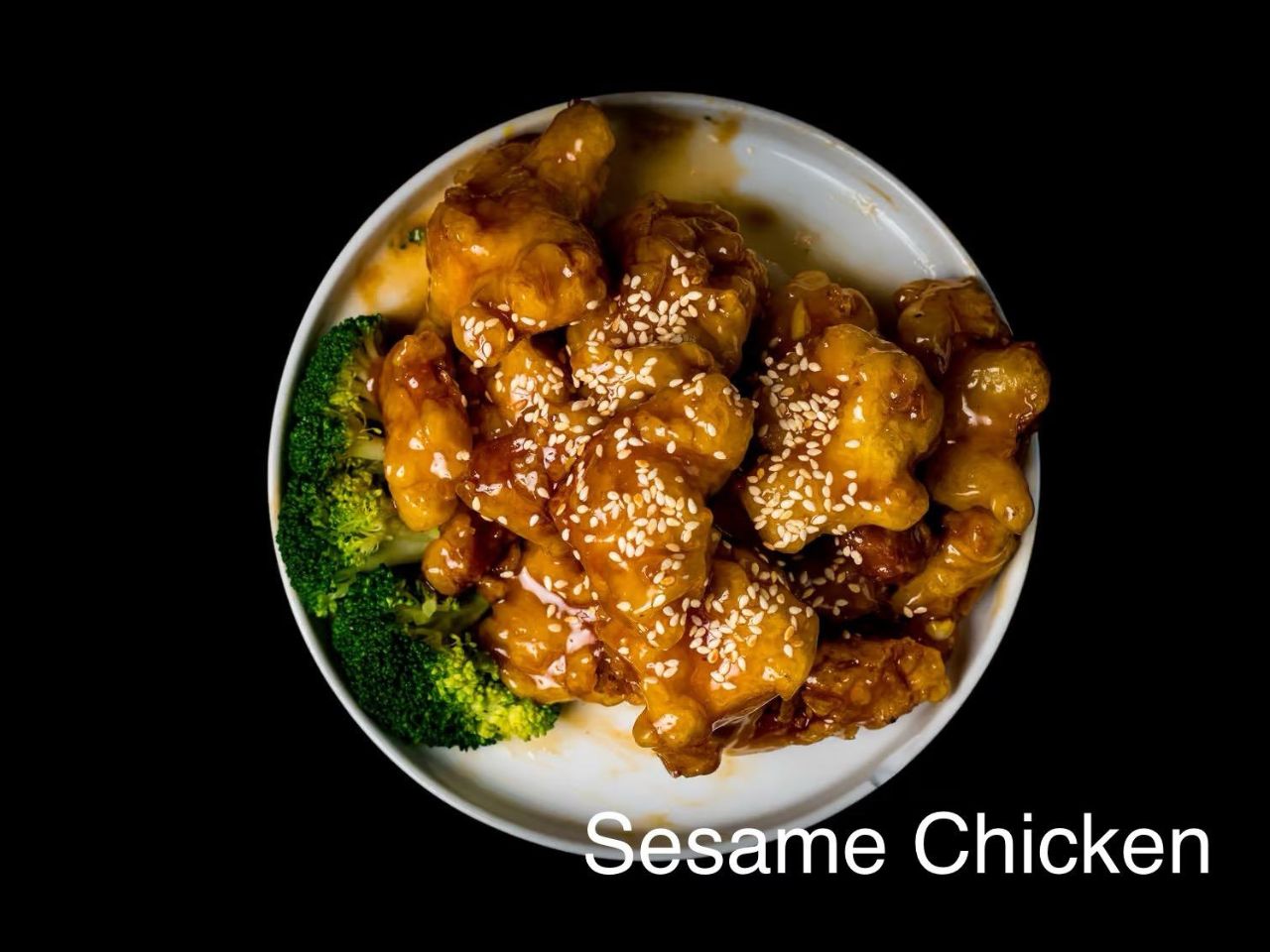 Sesame chicken with broccoli at Pan Pann, a Chinese Restaurant in Livonia