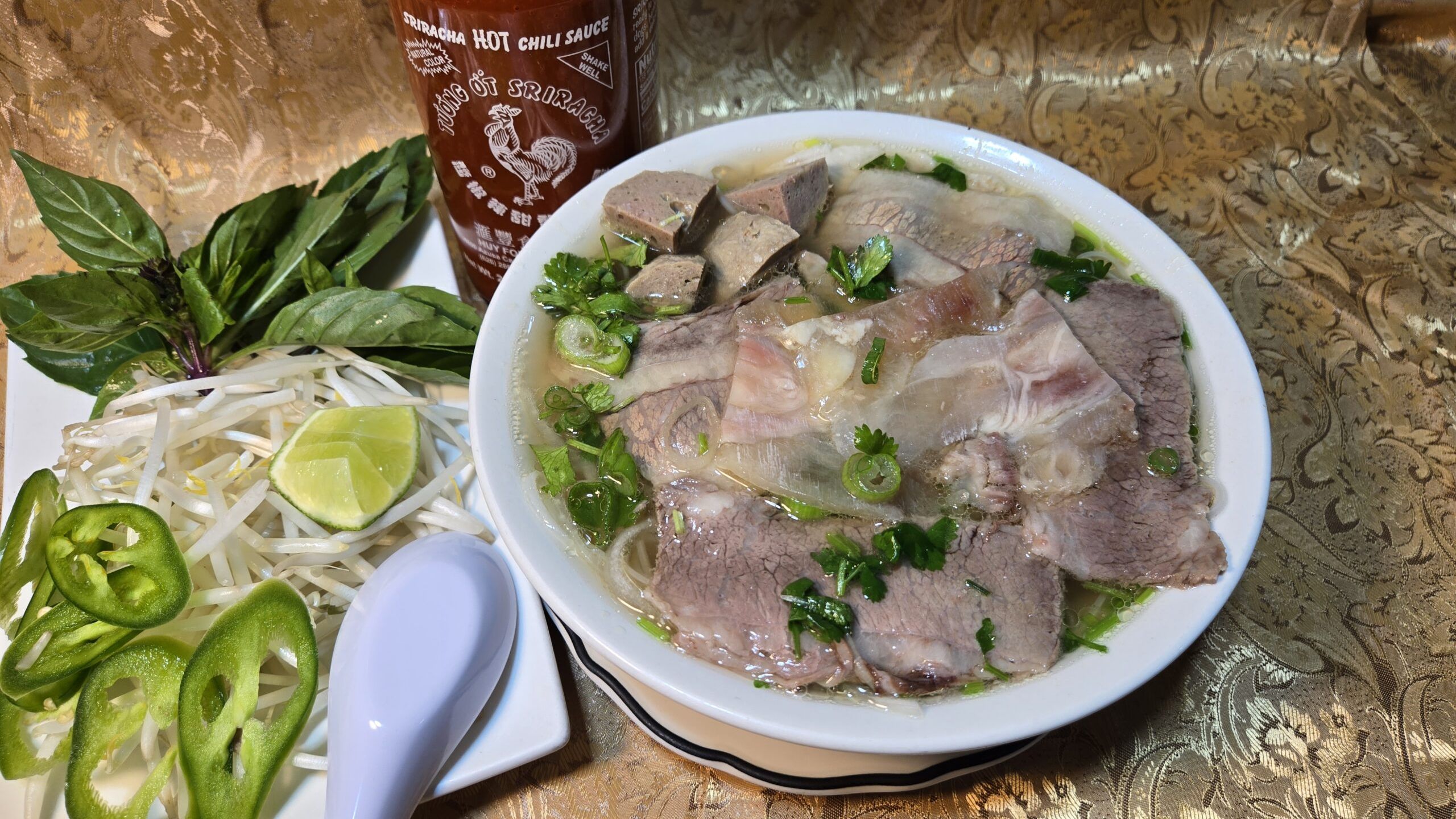 Beef Pho with Brisket and Tendon at Pho & Banh Mi Saigonese, Vietnamese Restaurant in Wheaton