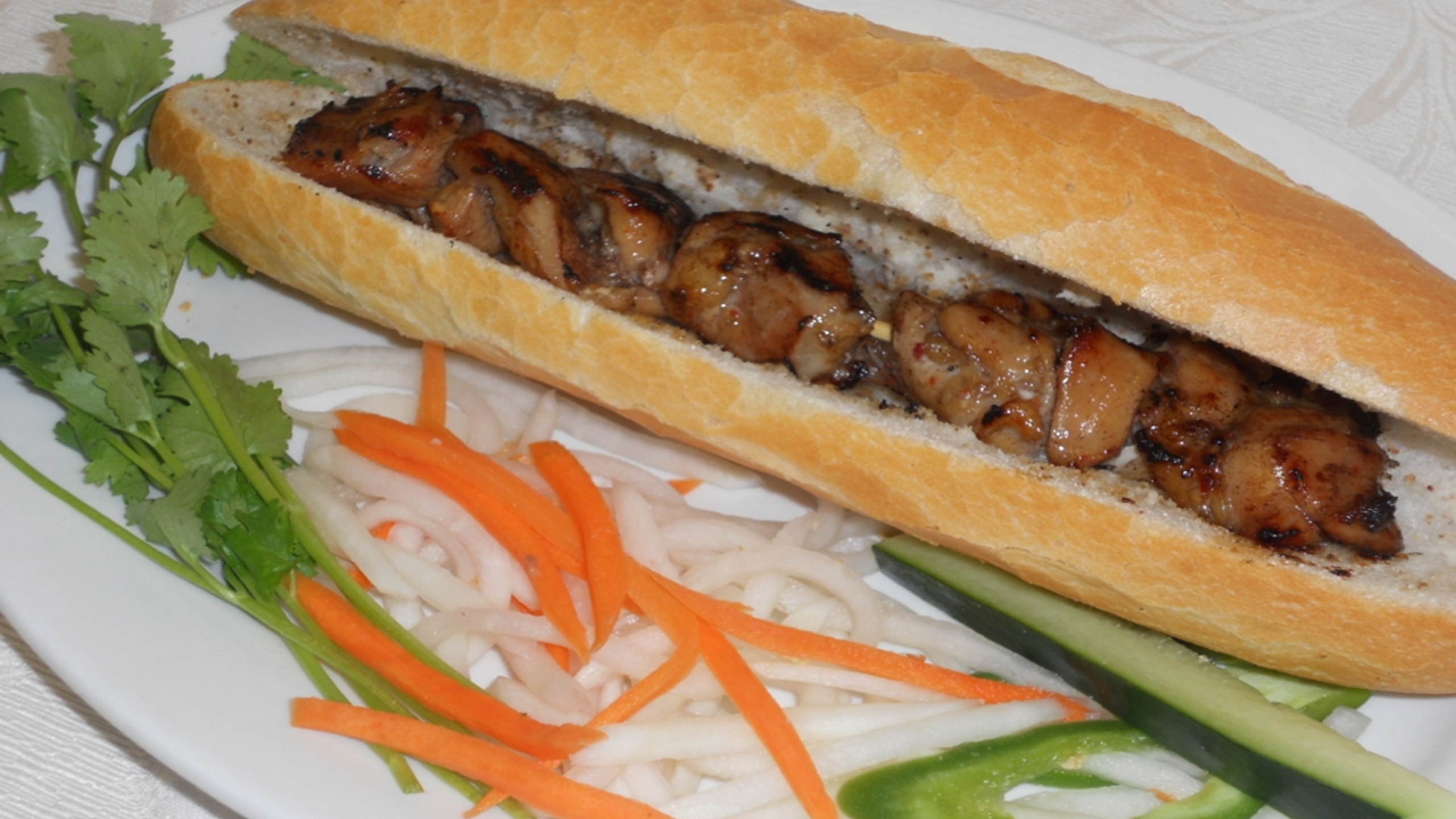 Grilled Pork Banh Mi at Pho & Banh Mi Saigonese, Vietnamese Restaurant in Wheaton