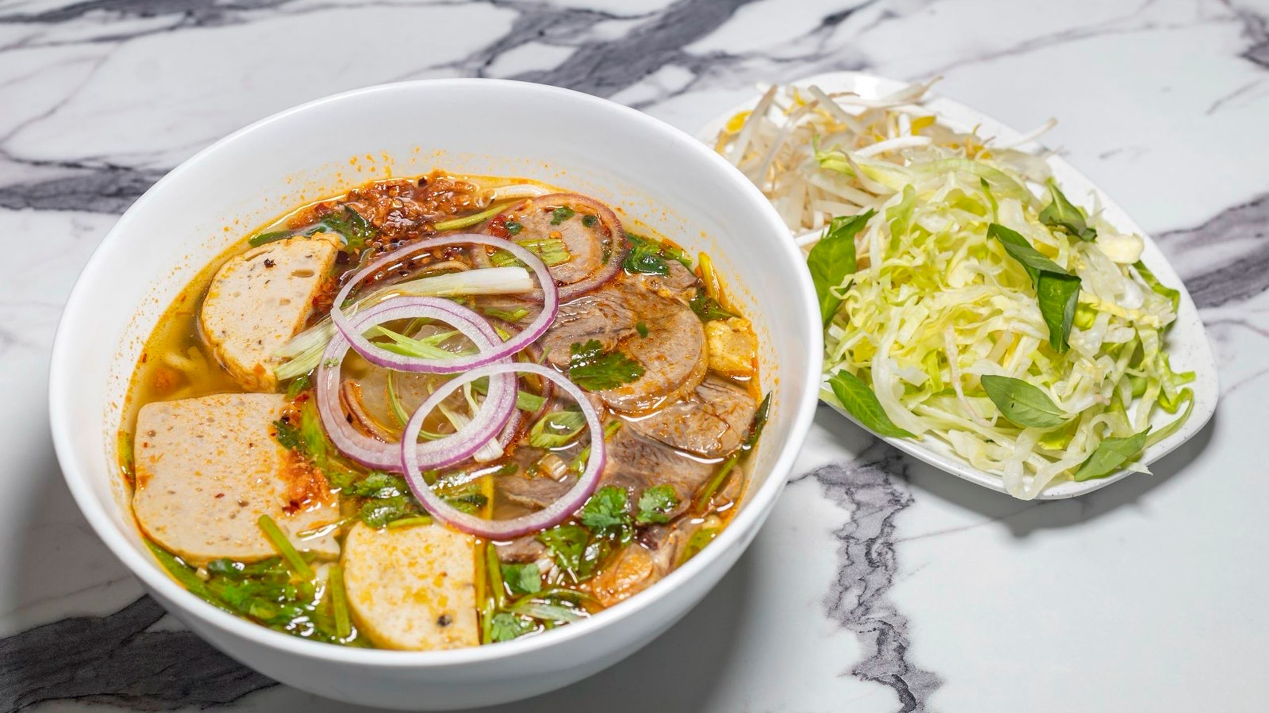 Spicy Beef Noodle Soup at Pho & Banh Mi Saigonese, Vietnamese Restaurant in Wheaton