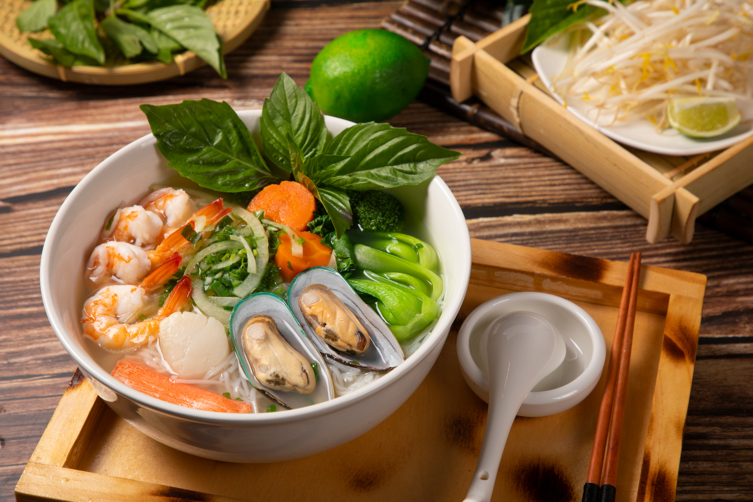 Seafood Pho at Pho Fans, Vietnamese Restaurant in Smithtown