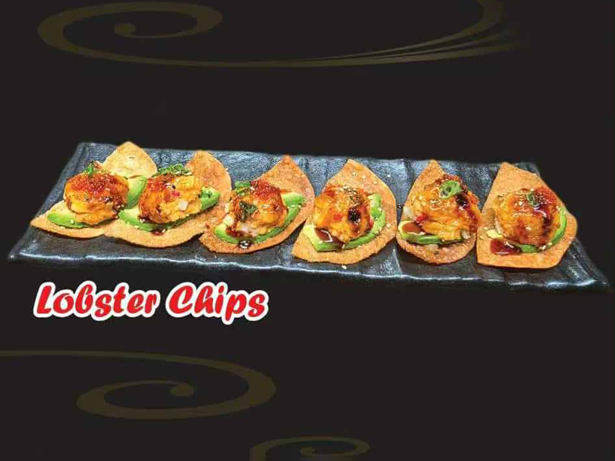 Pho-House-Asian-Fusion-Restaurant-Lobster-Chips-Carmichael Spicy lobster served on crispy wonton chips with avocado at Pho House, a Asian Fusion Restaurant in Carmichael