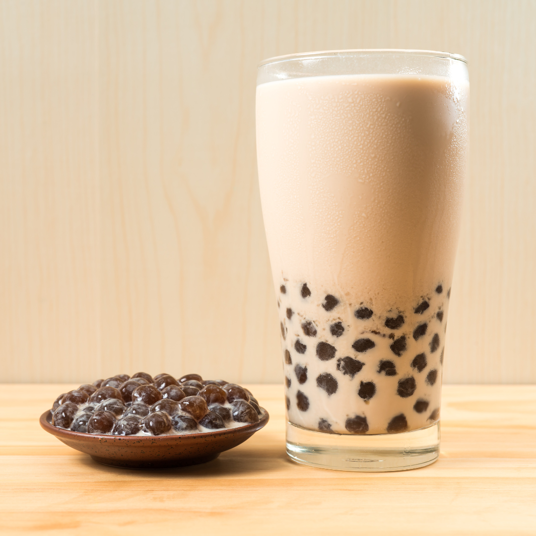 Pho-Plus-1-Vietnamese-restaurant-Bubble-Tea-Oklahoma-City Bubble Tea - Creamy tea with chewy tapioca pearls in glass at Pho Plus 1, a Vietnamese restaurant in Oklahoma City