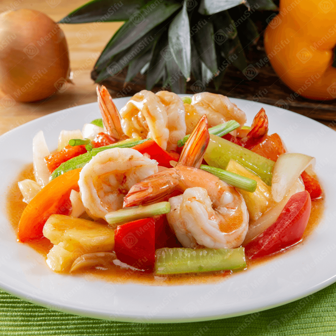 Sweet and sour shrimp with pineapple and mixed veggies at Pho Real - Southeast Asian Restaurant in New York