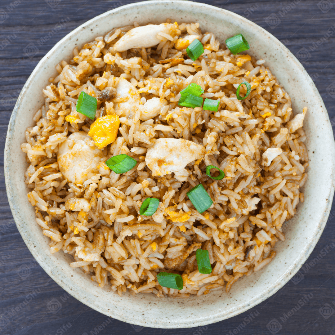 Fried rice with chicken, egg and green onions at Pho Real - Southeast Asian Restaurant in New York