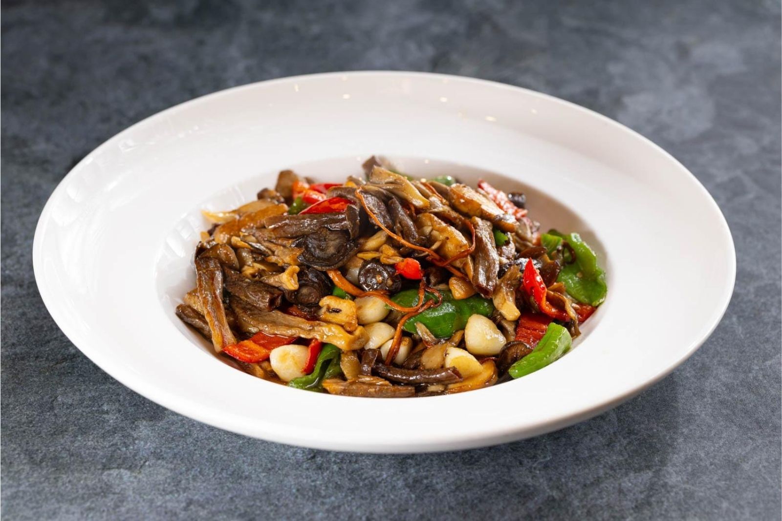 Sauteed chanterelle, maitake & cordyceps flower mushrooms at Ping's Bistro Rowland, a Chinese Restaurant in Hacienda Heights