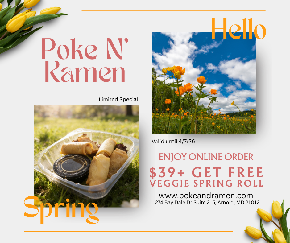 Spend $39 or more online, you’ll receive a FREE Veggie Spring Roll