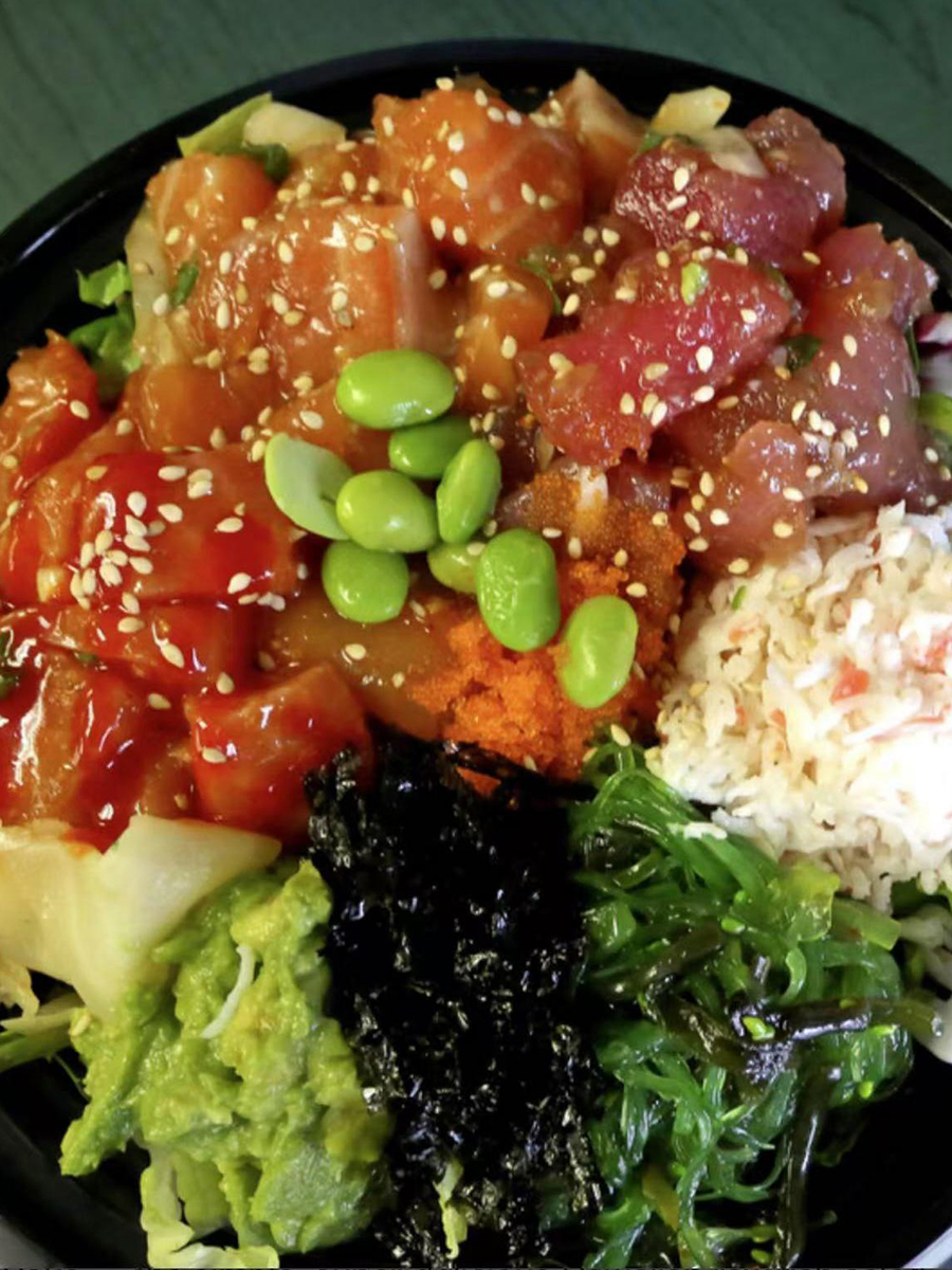 Large poke bowl at Poke Boat，a Hawaiian Restaurant in Ontario