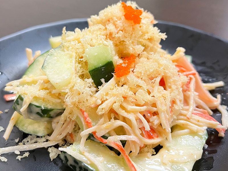 Crab-cucumber salad (mayo, bonito) at Pokebowl Express & Asian Cuisine, an Asian Restaurant in Pittsburgh